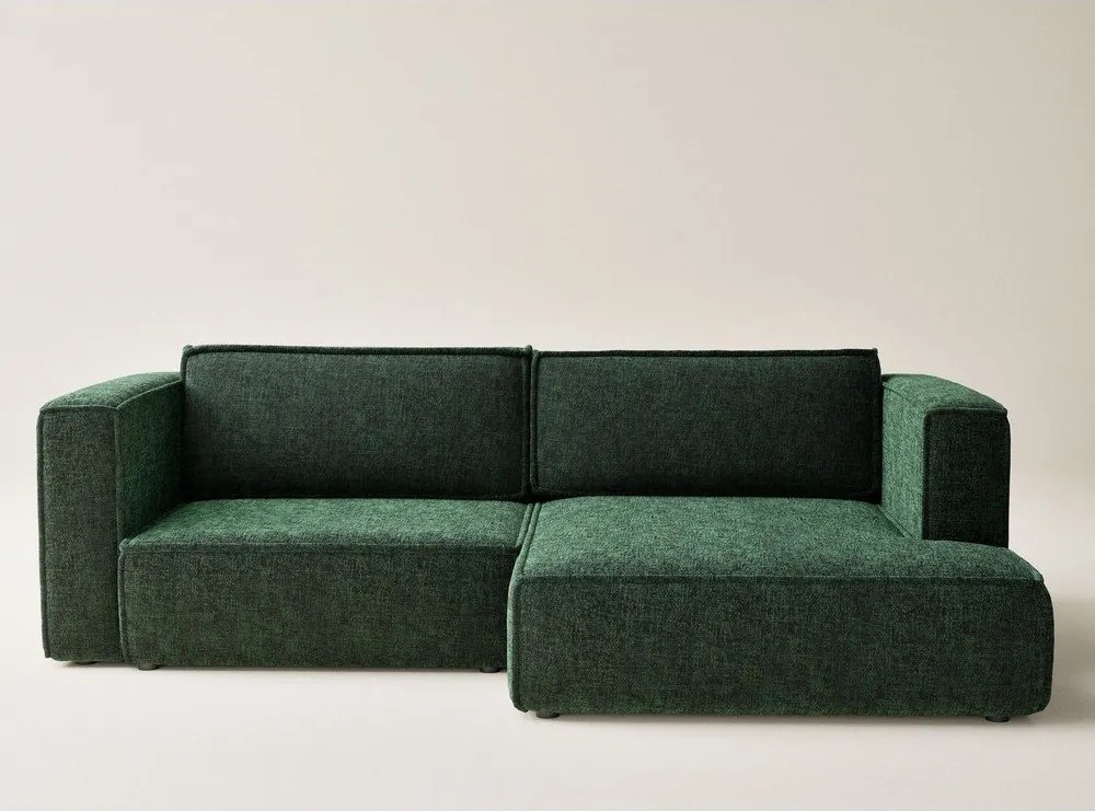 Тъмнозелен шенилов сгъваем/с място за съхранение ъглов диван (десен ъгъл) Velto – Maison de Rêve