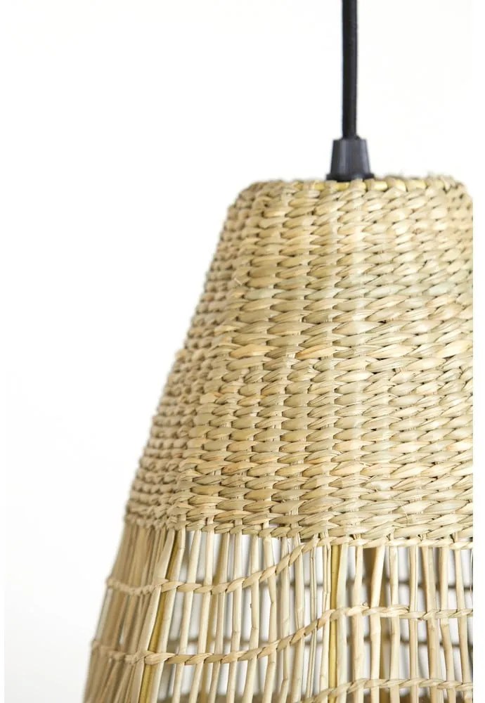 Висящо осветително тяло с абажур от морска трева в естествен цвят ø 20 cm Latika – Light &amp; Living