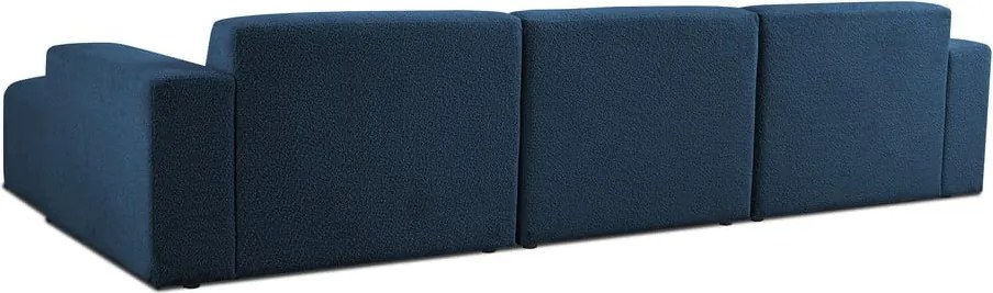 Тъмносин ъглов диван от букле (десен ъгъл) Roxy – Scandic