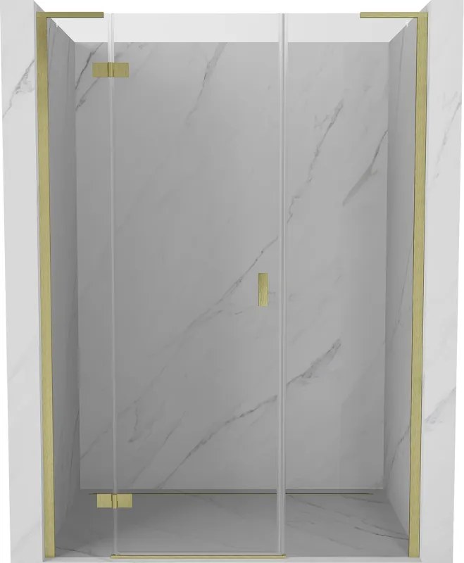 Mexen Mist-H L лява душ кабина 150 см, прозрачна, златна четка - 8A5L-150-001-55-00-L