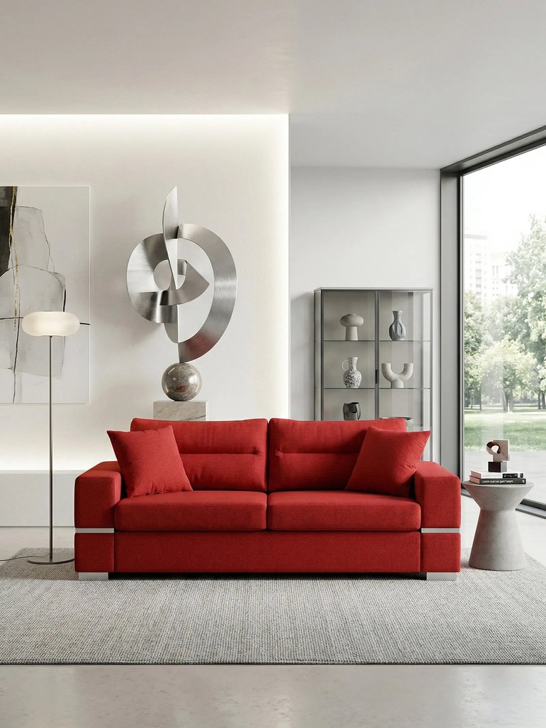 Диван "Fenia" Триместен-210ш 90д см.-червен
