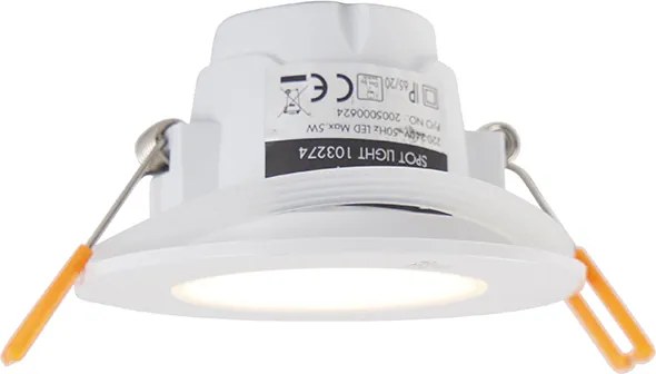 Комплект от 6 вградени спота бели, включително LED 3-степенно димиране IP65 - Blanca