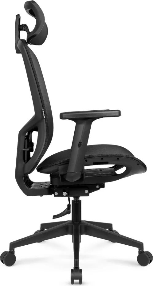 Ергономичен офис стол HC-1045 с мрежеста облегалка - черен