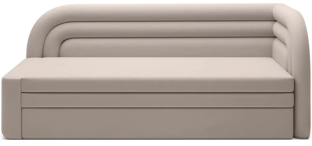 Бежов кадифен разтегателен диван с място за съхранение десен ъгъл 223 cm Fabillo – ELTAP