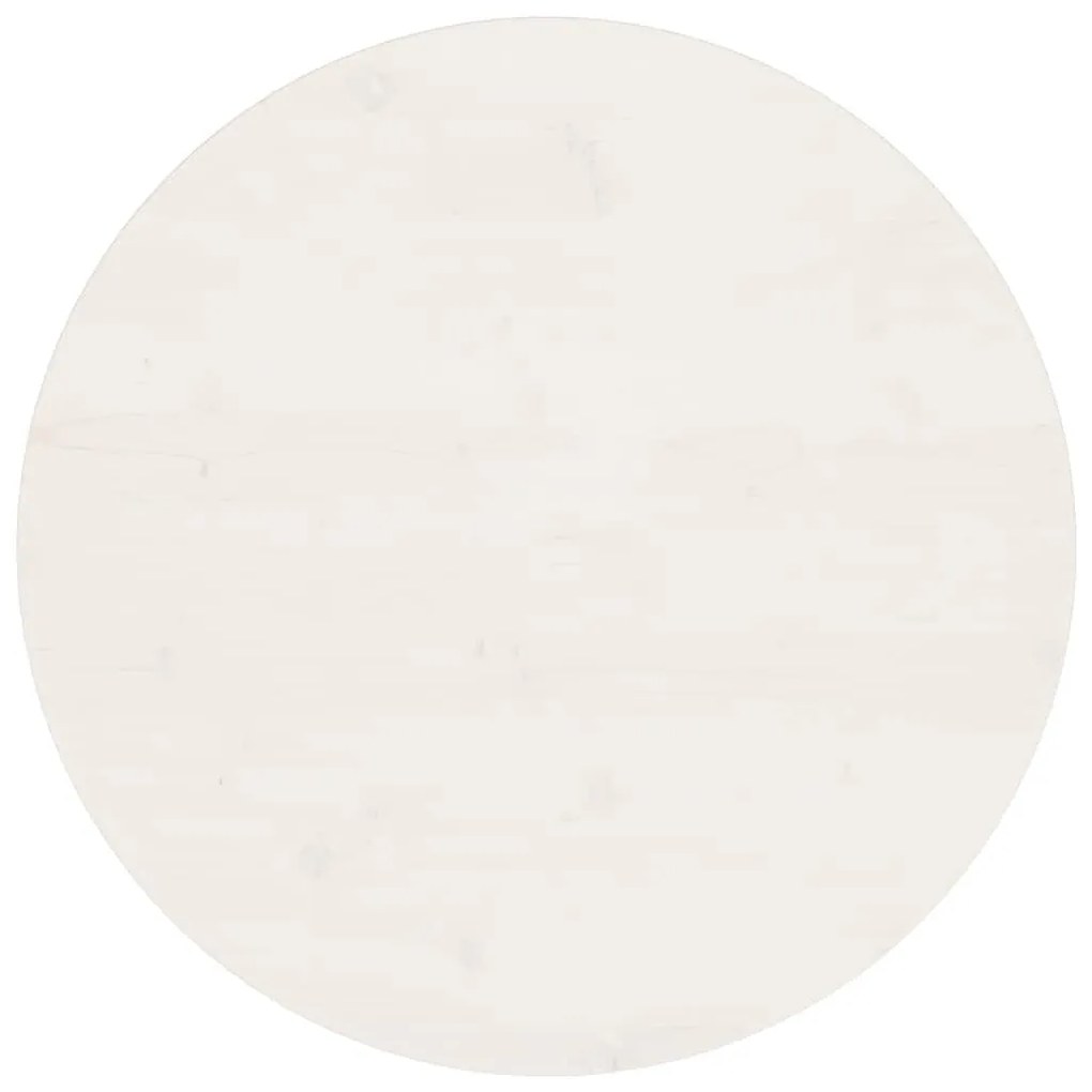 813655 vidaXL Плот за маса, бял, Ø70x2,5 см, бор масив