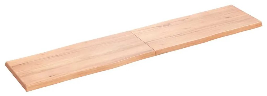 363974 vidaXL Плот за маса светлокафяв 180x40x(2-4) см обработен масивен дъб