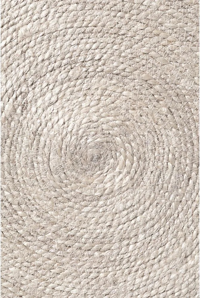 Двустранен/ръчно изработен ютен кръгъл килим в светло естествен цвят ø 150 cm Lina – Hanse Home