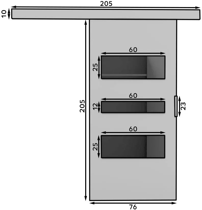 Плъзгаща се врата Euro-Gkri-Length: 106 cm