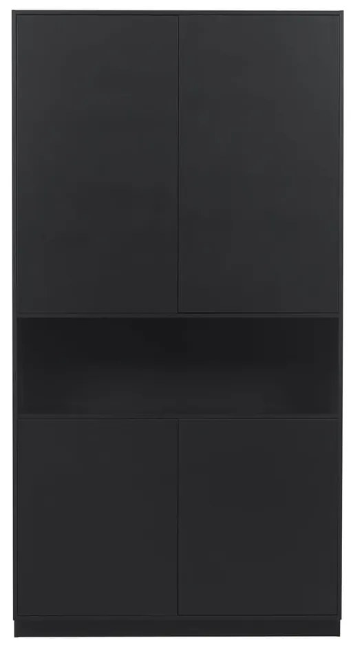 Черен модулен шкаф от борова дървесина 110x210 cm Finca - WOOOD