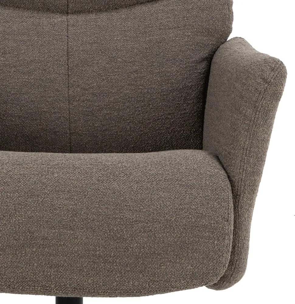 Сиво-кафяв фотьойл за релаксация от плат букле London – Actona