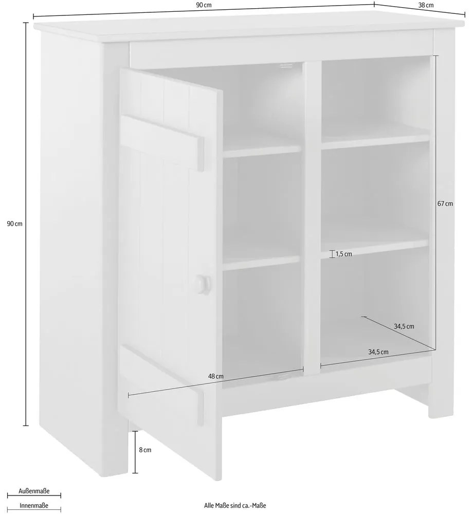 Шкафче от масивен бор в естествен цвят 90x90 cm Bertram – Støraa