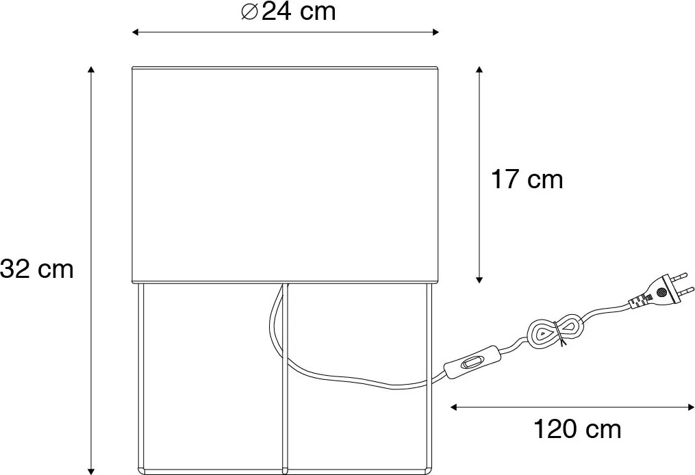 Модерна настолна лампа жълта със злато - Rosalina