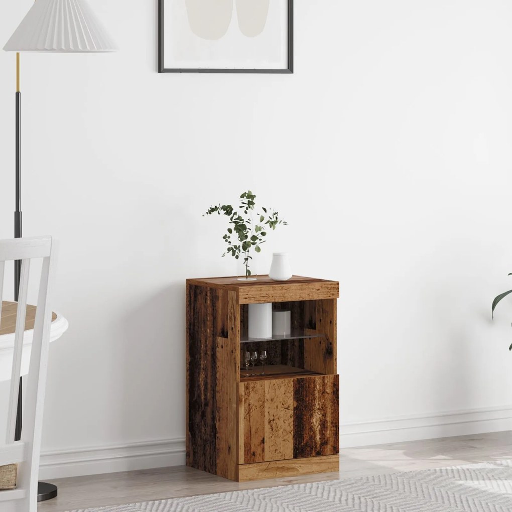 Sonata H Скат на LED светлини от старо дърво 41x37x67 см