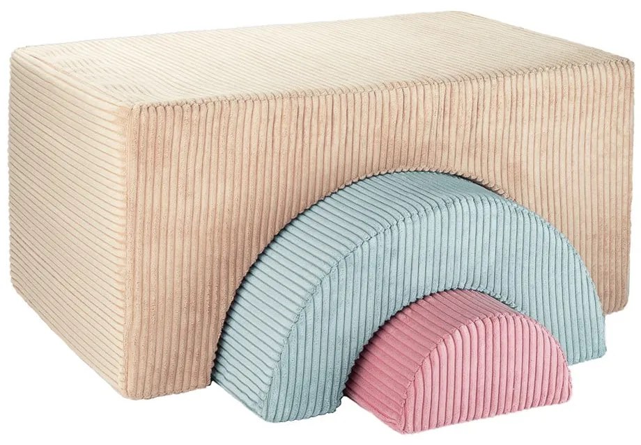 Светлокафяво велурено игрище от пяна 75x49x37 cm Rainbow Montessori – Wigiwama