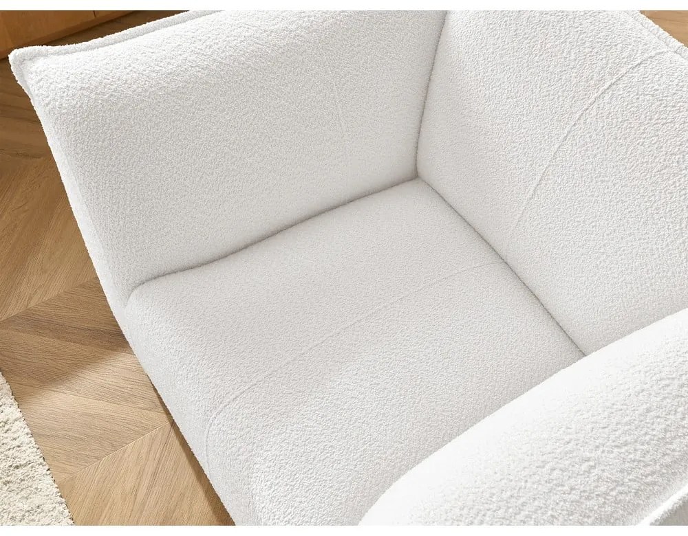 Бяло кресло от прежда с примки от букле Giorgia – Bobochic Paris