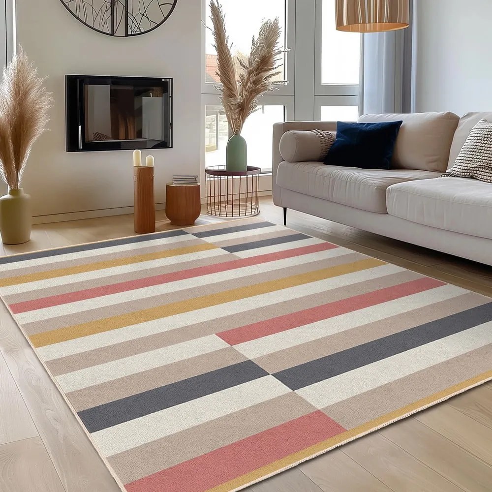 Килим подходящ за пране 80x150 cm Rosy Bandas – Mila Home