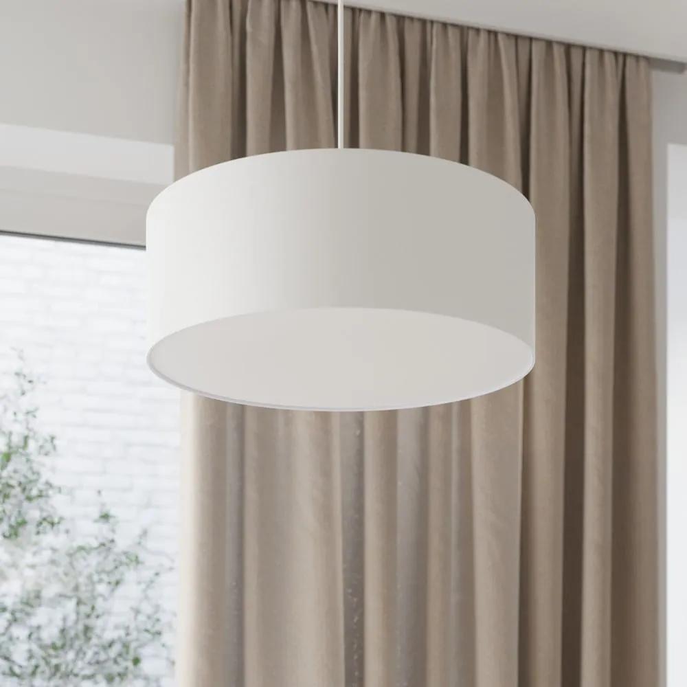 Бяло висящо осветително тяло със стъклен абажур/с текстилен абажур ø 45 cm Paktor – Nice Lamps