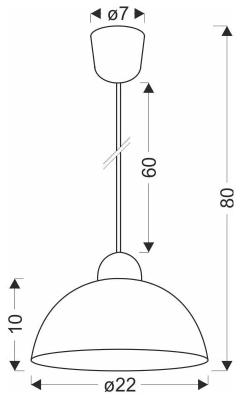 Кремава висяща лампа със стъклен абажур ø 22 cm Vanilia - Candellux Lighting