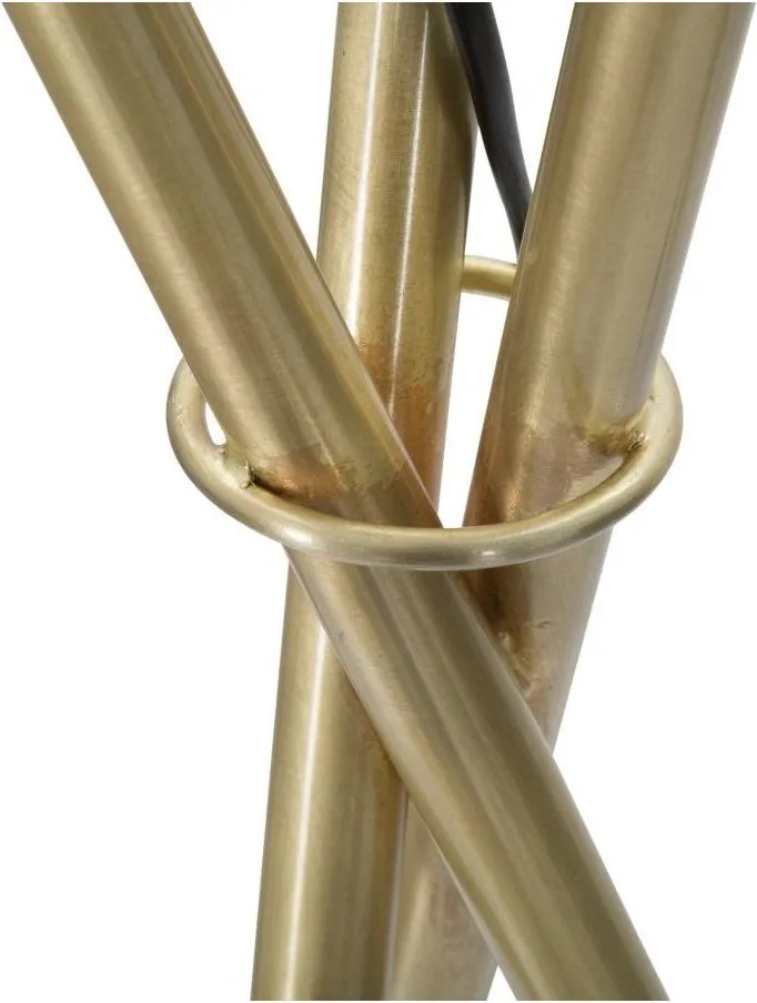 Бяла/златистa подова лампа със стъклен абажур (височина 155 cm) Glamy – Mauro Ferretti