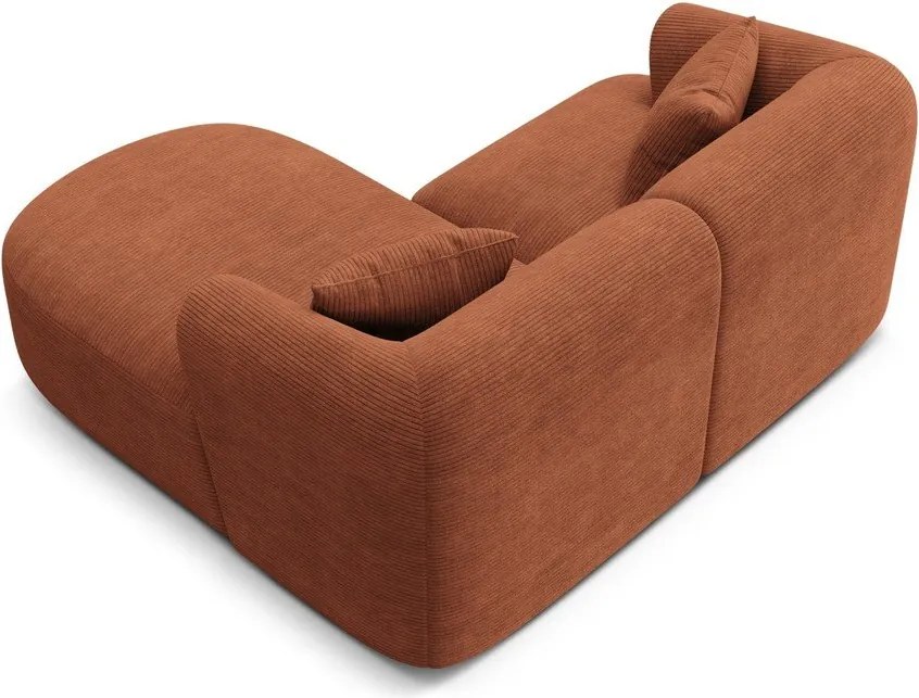 Теракотен ъглов диван от рипсено кадифе (десен ъгъл) Campi – Cosmopolitan Design