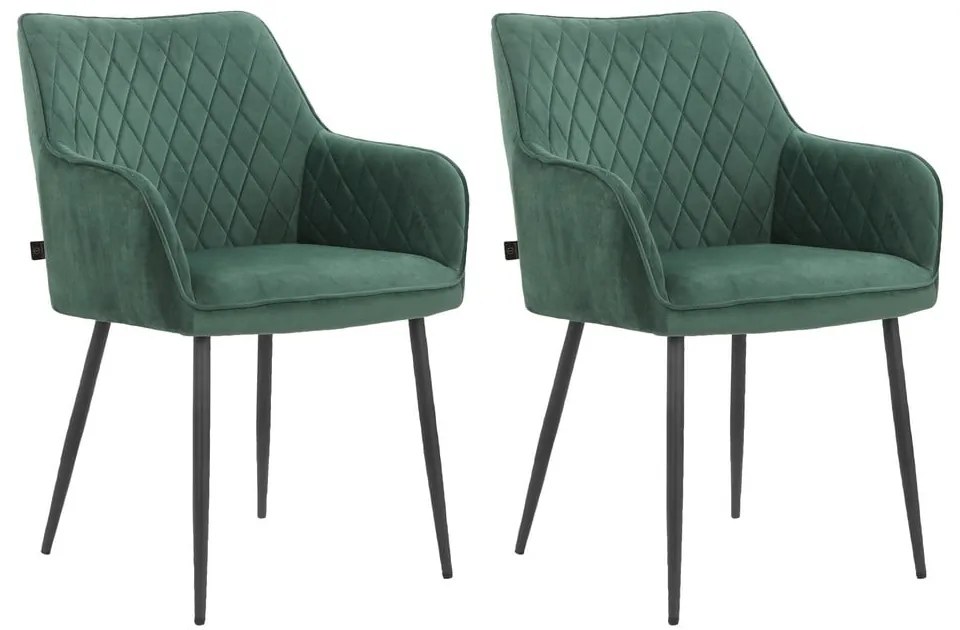 Зелени тапицирани трапезни столове в комплект 2 бр. Elvira – Støraa