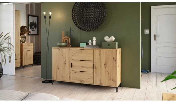 Витрина ЛАНА W-50 Artisan Oak - ШКАФ С 1 ВРАТА С ЧЕКМЕДЖЕ