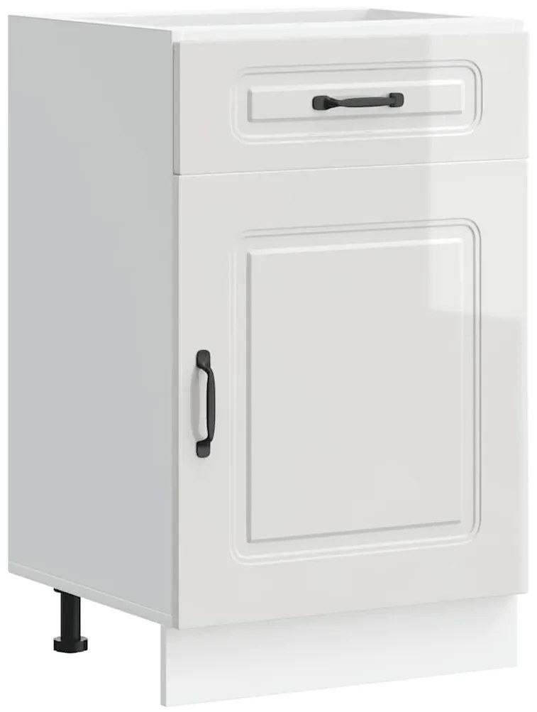 853479 vidaXL Кухненски шкаф, "Kalmar", бял гланц, инженерно дърво