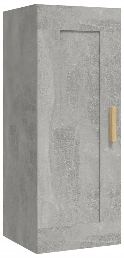 812469 vidaXL Стенен шкаф, бетонно сив, 35x34x90 см, инженерно дърво