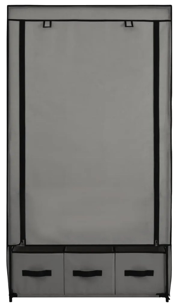 Гардероб, сив, 87x49x159 см, текстил