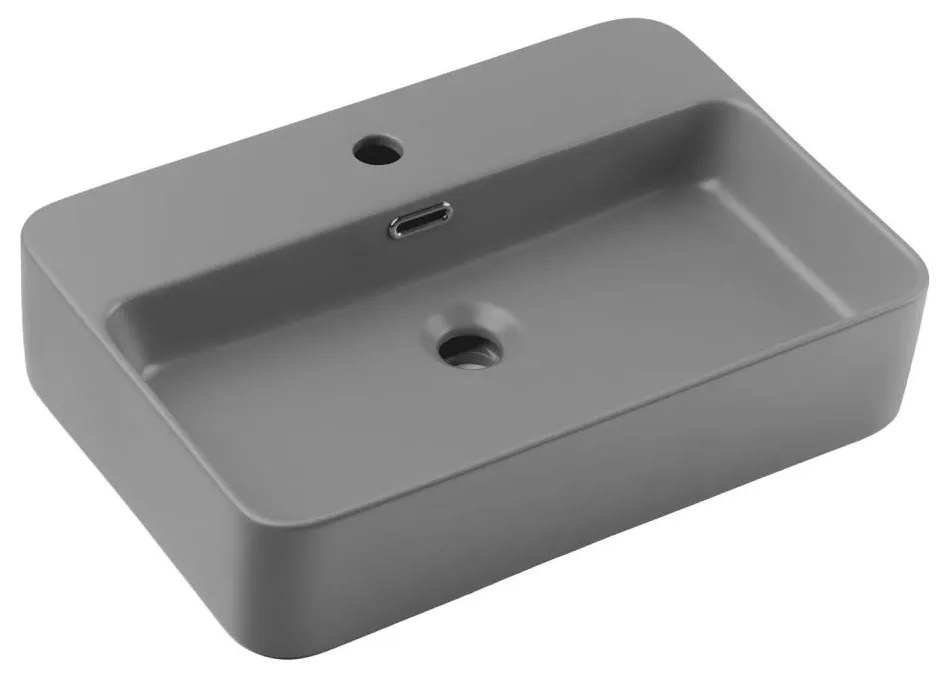 COMAD TRUST 2 MATT LIGHT GREY ( E-6282 ) - Мивка за вграждане в плот TRUST 55x38 см сив