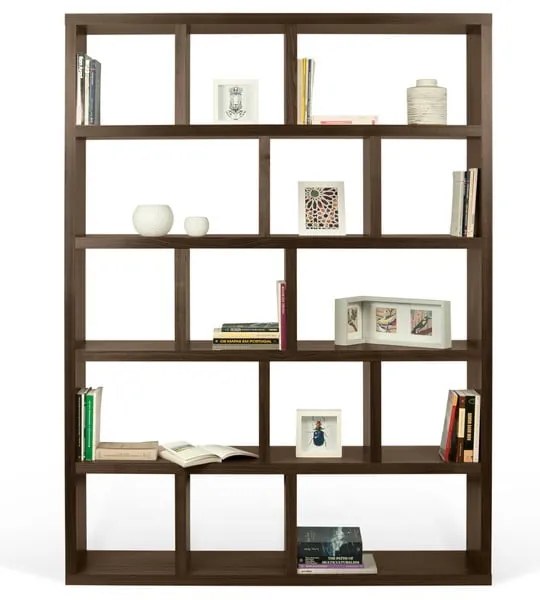Кафява библиотека от декор от орех 150x198 cm Berlin – TemaHome