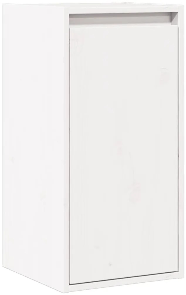813507 vidaXL Стенен шкаф, бял, 30x30x100 см, бор масив