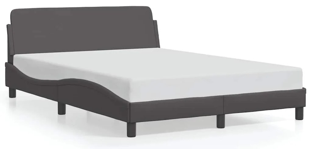 373161 vidaXL Рамка за легло Dover, сива, 120x200 см, изкуствена кожа