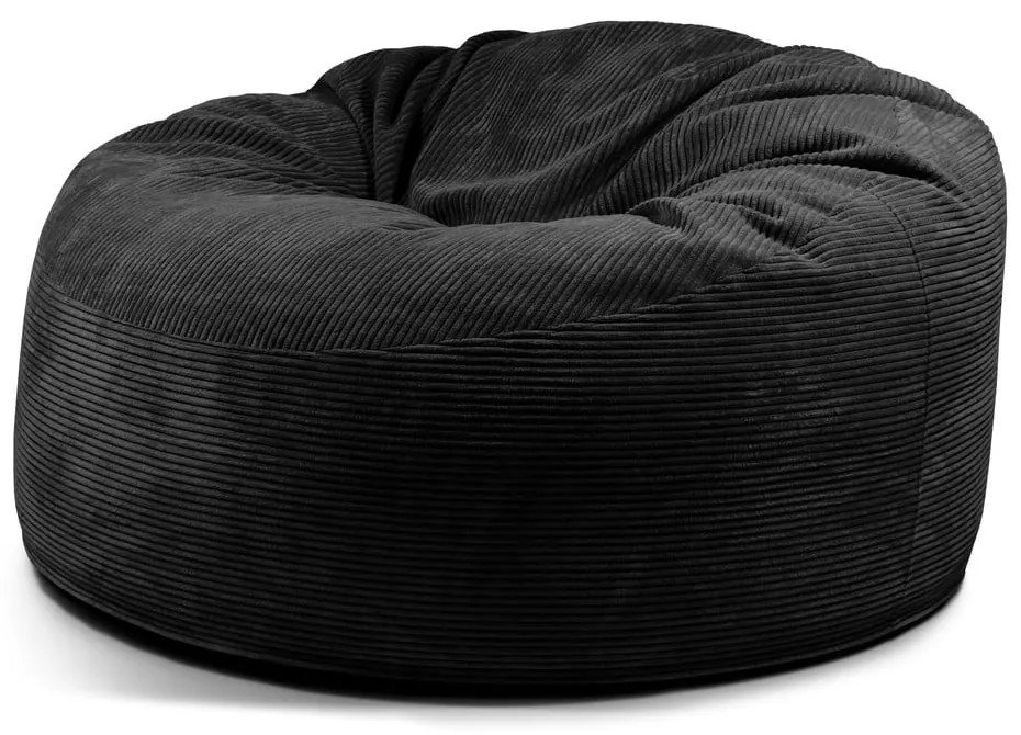 Черен пуф от рипсено кадифе Om 135 – SLOWDOWN