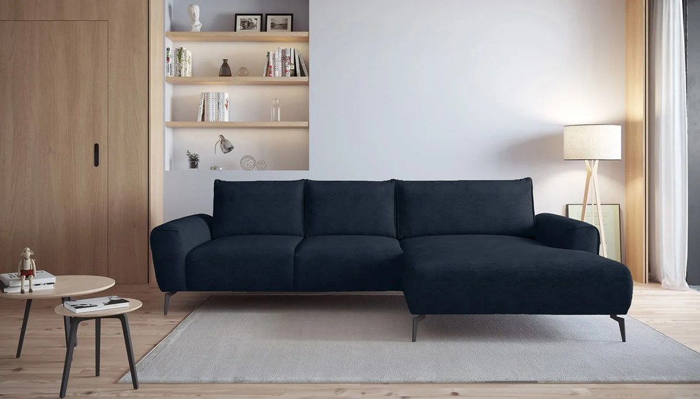 Ъглов диван Санур-тъмносин-ляв