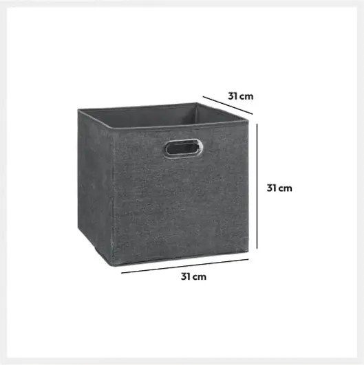 Кутия за съхранение 5five Mix & Modul, Меланж, 31x31 cm - Антрацит