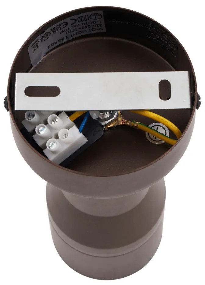 Модерен таванен прожектор тъмно бронзов GU10 50mm кръгъл - Stanley