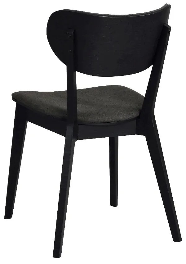 Трапезен стол от черен дъб с тъмносива седалка Cato - Rowico