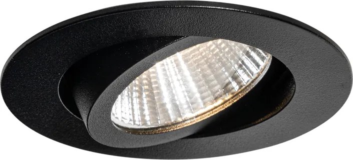 Вграден прожектор черен 6,8 см с LED 750 lm димируем IP23 - Gaius