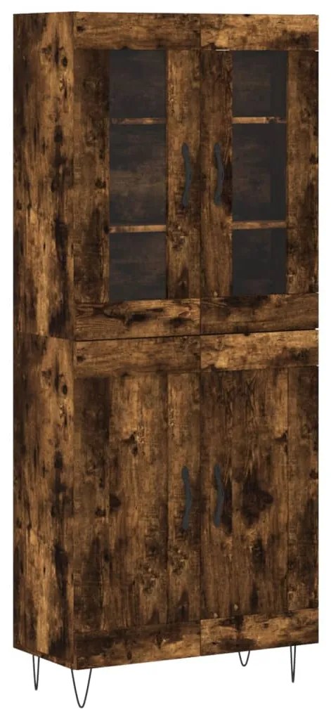 3198374 vidaXL Висок шкаф, опушен дъб, 69,5x34x180 см, инженерно дърво