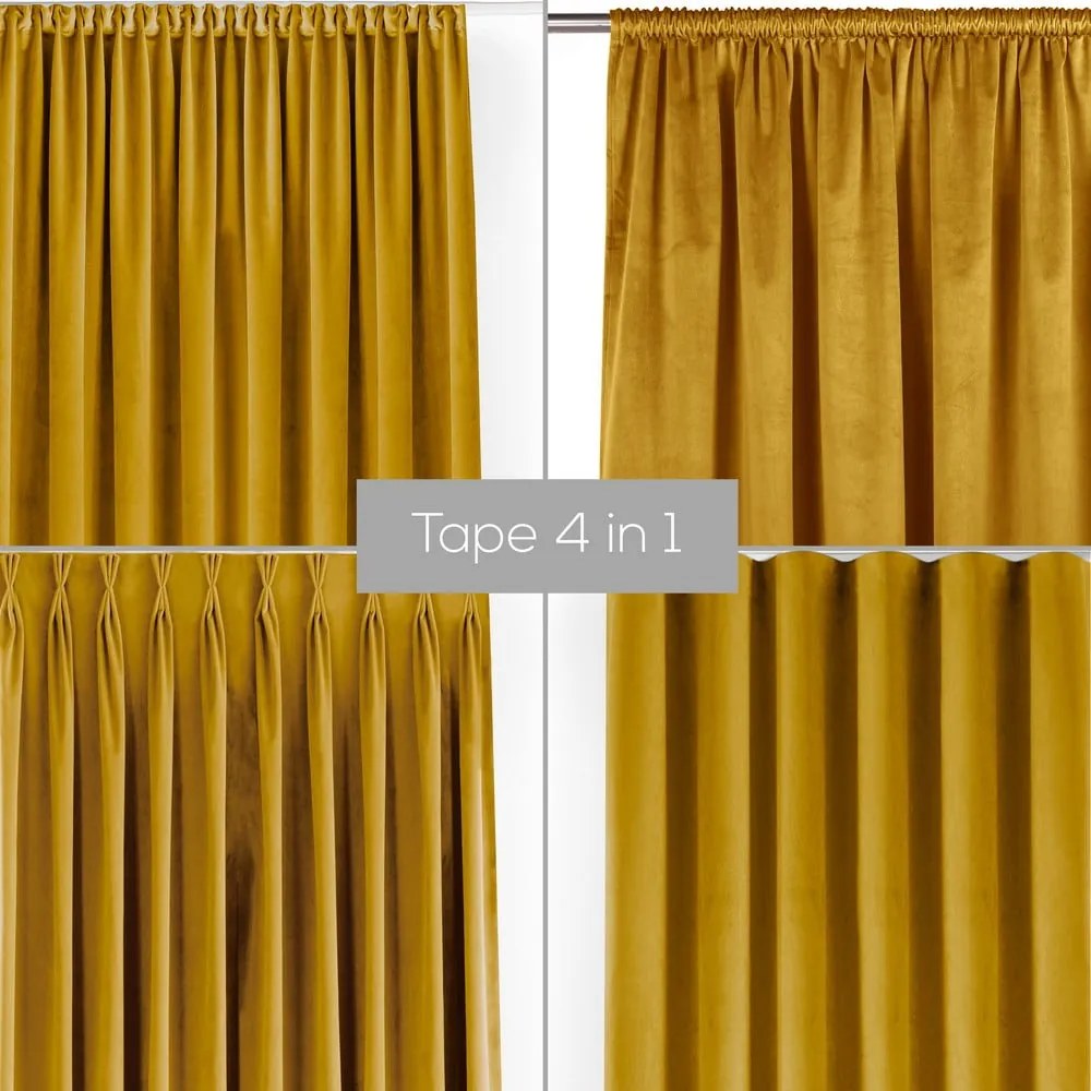 Затъмняваща завеса в цвят горчица 265x250 cm Velto – Filumi