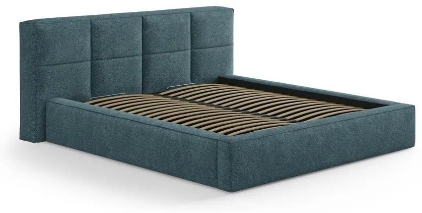 Синя тапицирана табла за легло 229x100 cm Darren – Micadoni