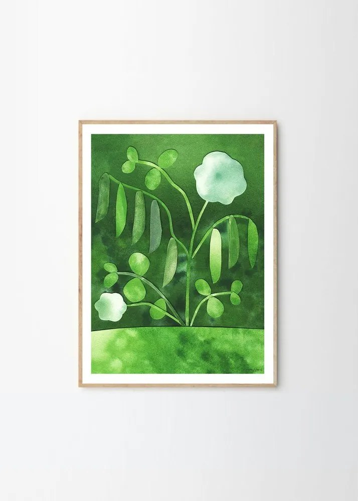 Постер 50x70 cm Peas in Bloom – Anna Ravn Bjørn – The Poster Club