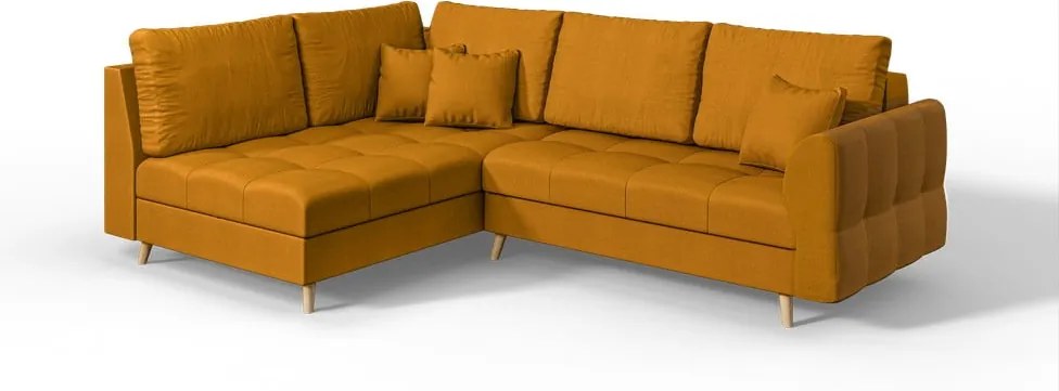 Ъглов диван (ляв ъгъл) в цвят горчица Ariella - Ropez