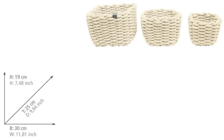 Текстилни кошници в комплект 3 бр. 30x25x19 cm Tom Tailor – Wenko