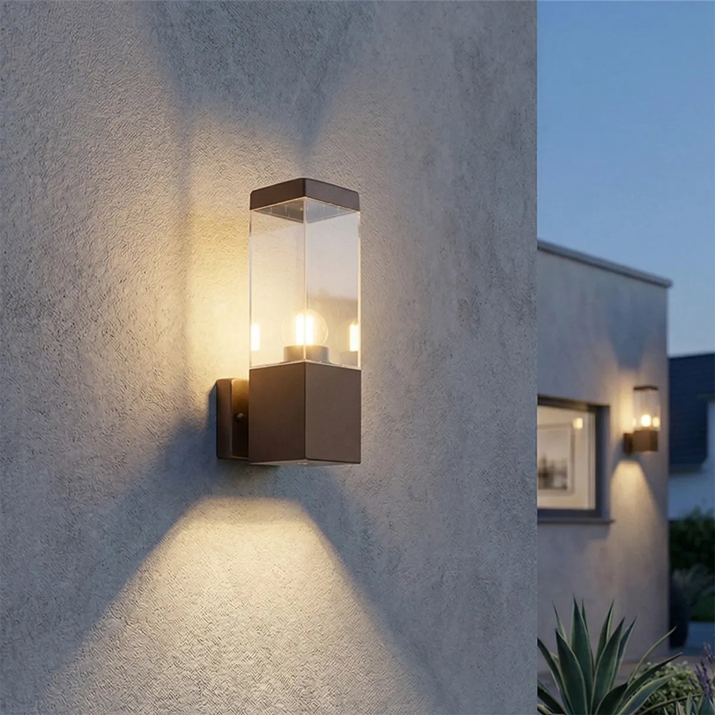 Модерна стенна лампа за външно осветление ръждиво кафява IP44 - Malios