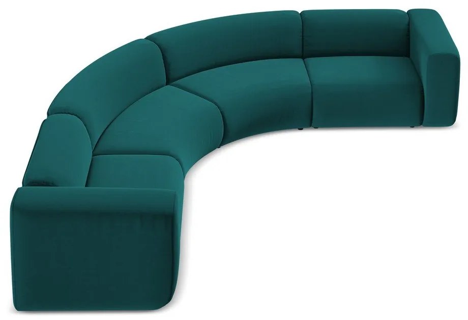 Тюркоазен кадифен ъглов диван Ekahi – Makamii