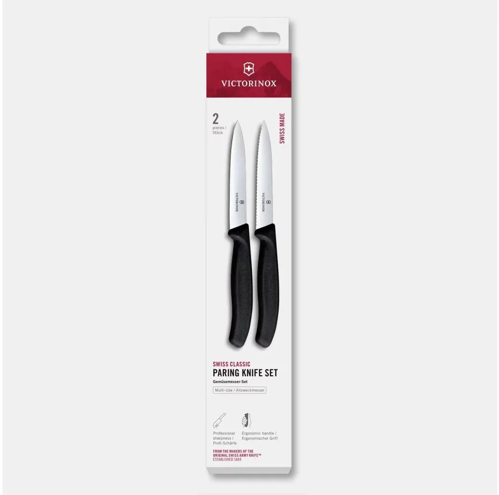 Victorinox - Комплект кухненски ножове за зеленчуци SWISS CLASSIC 10 см, 2 бр., черен