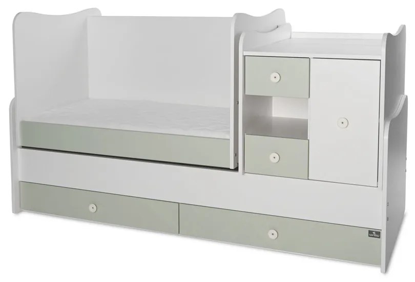 LORELLI Classic Трансформиращо се легло-люлка 190/72 см. MINI MAX БЯЛО/MILKY GREEN