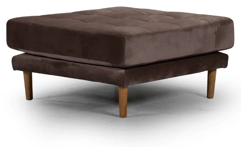 Табуретка Midcentury в кафяво кадифе, 80/80/37 см